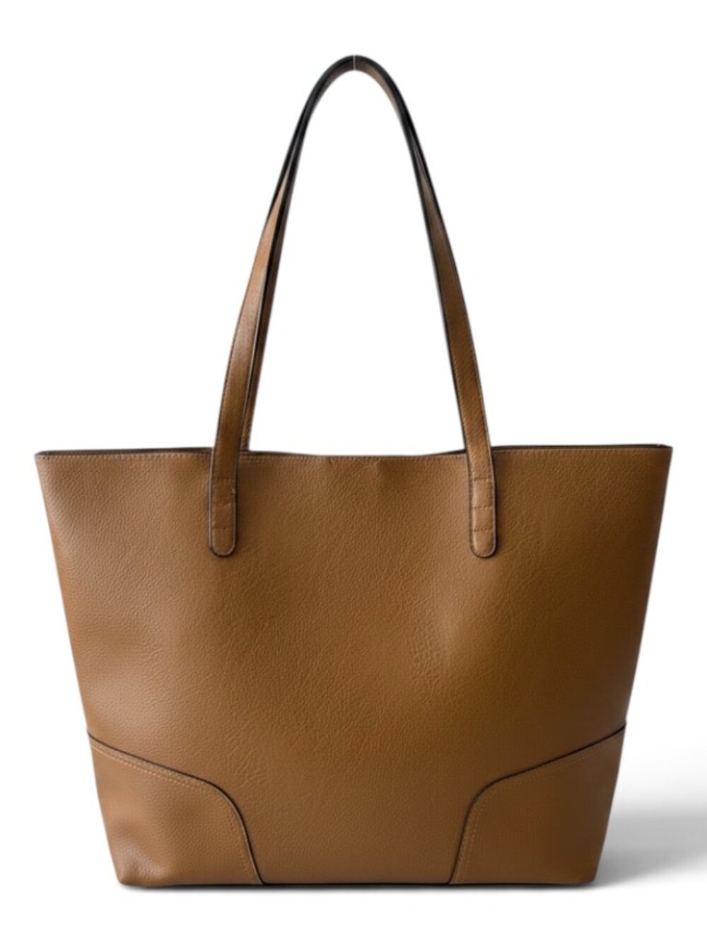 Sole Society Faux Leather Tote Bag - Tan / Cognac